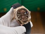 Rolex Replica 1:1 Watch Sky Dweller Chocolate Dial Rubber Strap 42mm - Image 4