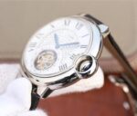 Replica Cartier Ballon Bleu de Cartier Tourbillon SS Leather Strap - Image 4