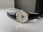 Replica PATEK PHILIPPE Annual Calendar Moonphase 5396 SS ZF 1:1 Best Edition White/Blue Dial on Black Leather Strap A324 - Image 4