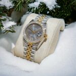 Rolex DateJust Moissanite Diamond Replica Watch Gray Dial 31mm - Image 4