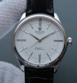 Replica Rolex MK Cellini Time 50509 SS Rome White Dial Leather Strap