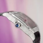 Cartier Santos With Moissanite Diamond Hong Kong Rep 11 Watch Leather Strap 39.8mm - Image 7