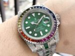 Rolex Submariner Special Edition with diamonds – Green iridescent diamonds – All diamonds – 40 mm(1:1 replica) - Image 5