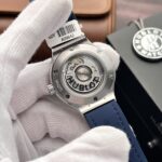 Hublot Replica 11 Watch Classic Fusion Full Moissanite Diamond Case Charcoal Blue 38mm - Image 4