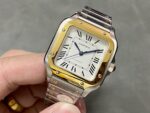 Fake Cartier Watch Santos medium model Manufacture mechanical movement Steel/Yellow Gold Silver Dial W2SA0016(1:1 replica) - Image 4