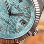 Rolex Land-Dweller 127336 Ice Blue   Honeycomb Motif Dial Best Fake Watches 40mm - Image 8