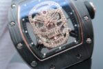 Replica Richard Mille RM052 Black Ceramic Full Paved Diamonds Skull Dial Black Rubber Strap MIYOTA8215 - Image 2