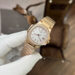 Patek Philippe Replica 11 Watch Nautilus 7010 Rose Gold With Stone Metal Strap 32mm - Image 4