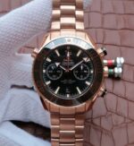Replica Omega Planet Ocean Master Chronometer RG Black Bezel Black Dial RG Bracelet A9301