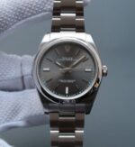Replica Rolex Oyster Perpetual 39mm 114300 JF Gray Dial SS Bracelet SH3132