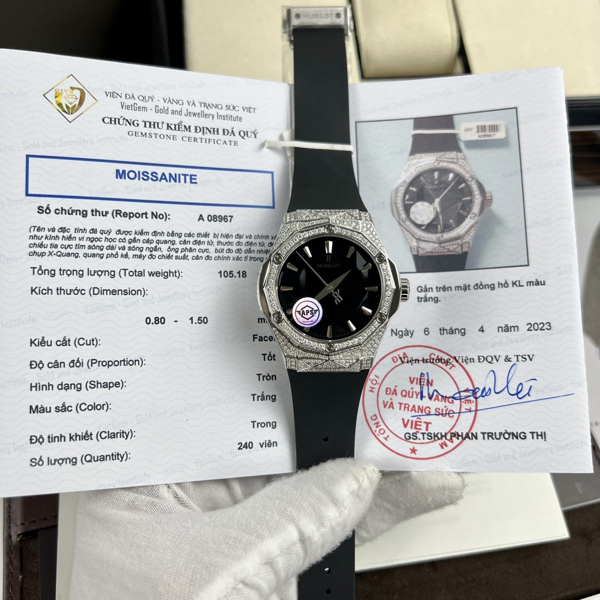 EEBBE9FF-0685-A14F-C987-1904A99E4517.jpg Hublot Orlinski Replica Watch Black Dial Custom Moissanite Diamonds APS Factory 40mm - Image 1