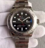 Replica Rolex Yacht-Master 116622 Noob Black Dial SS Bracelet A2824