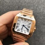 Fake cartier watch Santos large model mechanical movement Silver Dial Rose Gold WGSA0018(1:1 replica) - Image 5