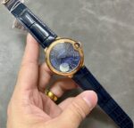 Ballon Bleu De Fake Cartier Watch Rose Gold 42mm Blue Dial Leather Strap WGBB0036 AF(1:1 replica) - Image 7