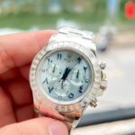 Rolex Daytona Best Replica Watch Custom Solid White Gold + Diamonds Baguette Hong Kong 40mm - Image 5