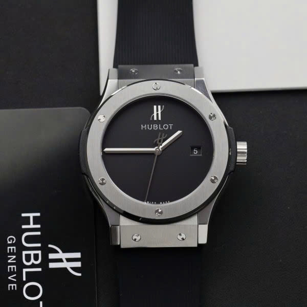 EFF95510-AD4C-D2D6-5CCD-78A48427FFF4.jpg Hublot Classic Fusion 40 Years Anniversary Fake Watch Black Dial 42mm - Image 1