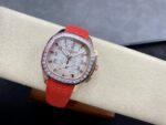 Fake Patek Philippe Replica Watch Aquanaut Luce Rainbow Chronograph Rose Gold Diamond/Gems Mother of Pearl Sapphire 7968/300R-001(1:1 replica) - Image 5
