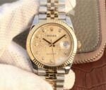 Replica Rolex DateJust 41mm SS/YG YG Textured Dial YG Wrapped Fluted Bezel SS/YG Bracelet A2836