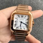 Fake cartier watch Santos large model mechanical movement Silver Dial Rose Gold WGSA0018(1:1 replica) - Image 10