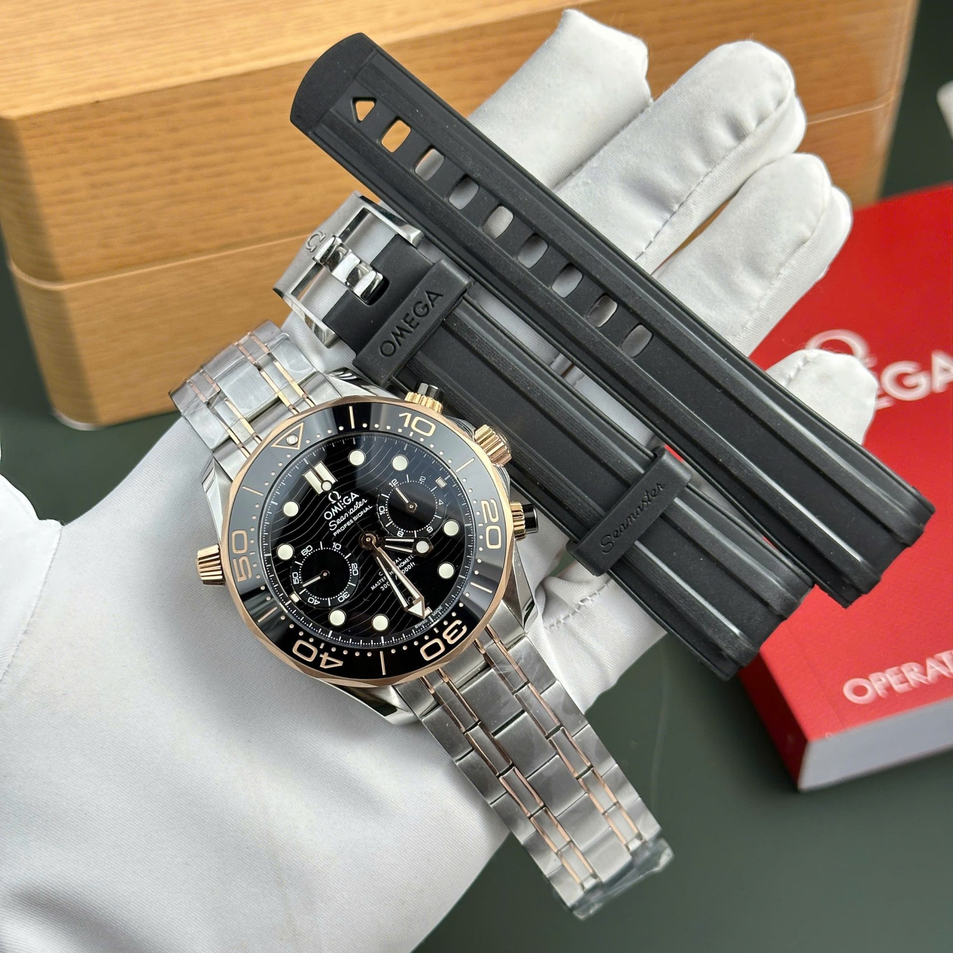 F240CA19-5301-BAB4-0E94-6F7E344C1FB9.jpg Omega Seamaster Diver 300M Chronograph Replica Watches Black Dial N1 Factory 44mm - Image 1