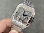 Fake Cartier Watch Santos large model mechanical movement Stainless Steel Skeleton Dial WHSA0015 TWF(1:1 replica) - Image 7