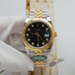 Rolex DateJust Replica Watches Black Dial Moissanite Diamonds Clean Factory 41mm - Image 2