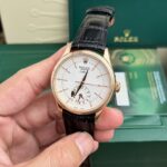 Rolex Replica 1:1 Watch Cellini 50525 White Face Black Leather Strap 39mm - Image 3