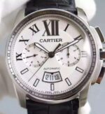 Replica Cartier JF Cartier Calibre de Cartier SS Chronograph White Dial Miyota 9100