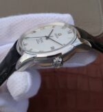 Replica Omega V6 De Ville 41mm SS White Dial Black Leather Strap A8500 - Image 4