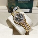 Rolex Rep 11 Watch DateJust Women s 18K Gold Wrapped With Moissanite Diamonds 31mm - Image 4