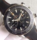 Replica Omega Seamaster Professional Chrono Black Ceramic Black Dial Orange Rubber Strap A9300 - Image 2