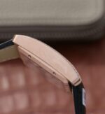 Replica Cartier Tank MC RG Black Textured Dial Diamonds Bezel Leather Strap - Image 5