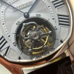 Cartier Drive Tourbillon Replica Watch Dial Guiloche Motif Leather Strap 41mm - Image 6