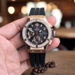 Hublot Replica 1:1 Watch Stone Bezel Big Bang Chronograph King Gold 44mm