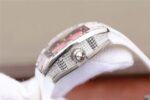 Replica Richard Mille RM 007 Lady SS Diamonds Black Inner Bezel White Rubber Strap 6T51 - Image 6