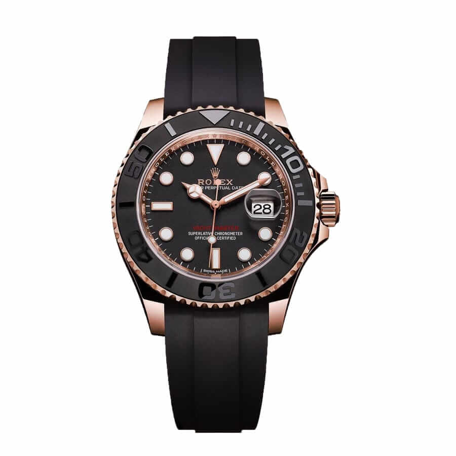 F63DCA0B-18F5-C475-6B26-818087B40875.jpg Rolex Yacht-Master 40 116655 SATS Rose Gold Automatic Rubber Black Dial Replica - Image 1