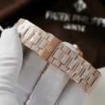 Patek Philippe Nautilus 5711 Replica Watch Gold Wrapped + Moissanite Diamonds Hong Kong Custom 40mm - Image 13