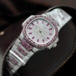 Patek Philippe Replica Watches Nautilus Haute Joaillerie 7118 Custom Full Moissanite Diamonds 35.2mm - Image 3