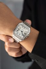 Cartier Replica 11 Watch Santos Moissanite Diamond Bezel White Dial BV Factory 39.8mm - Image 5