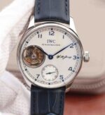 Replica IWC AZ Portuguese Tourbillon White Dial Blue Markers