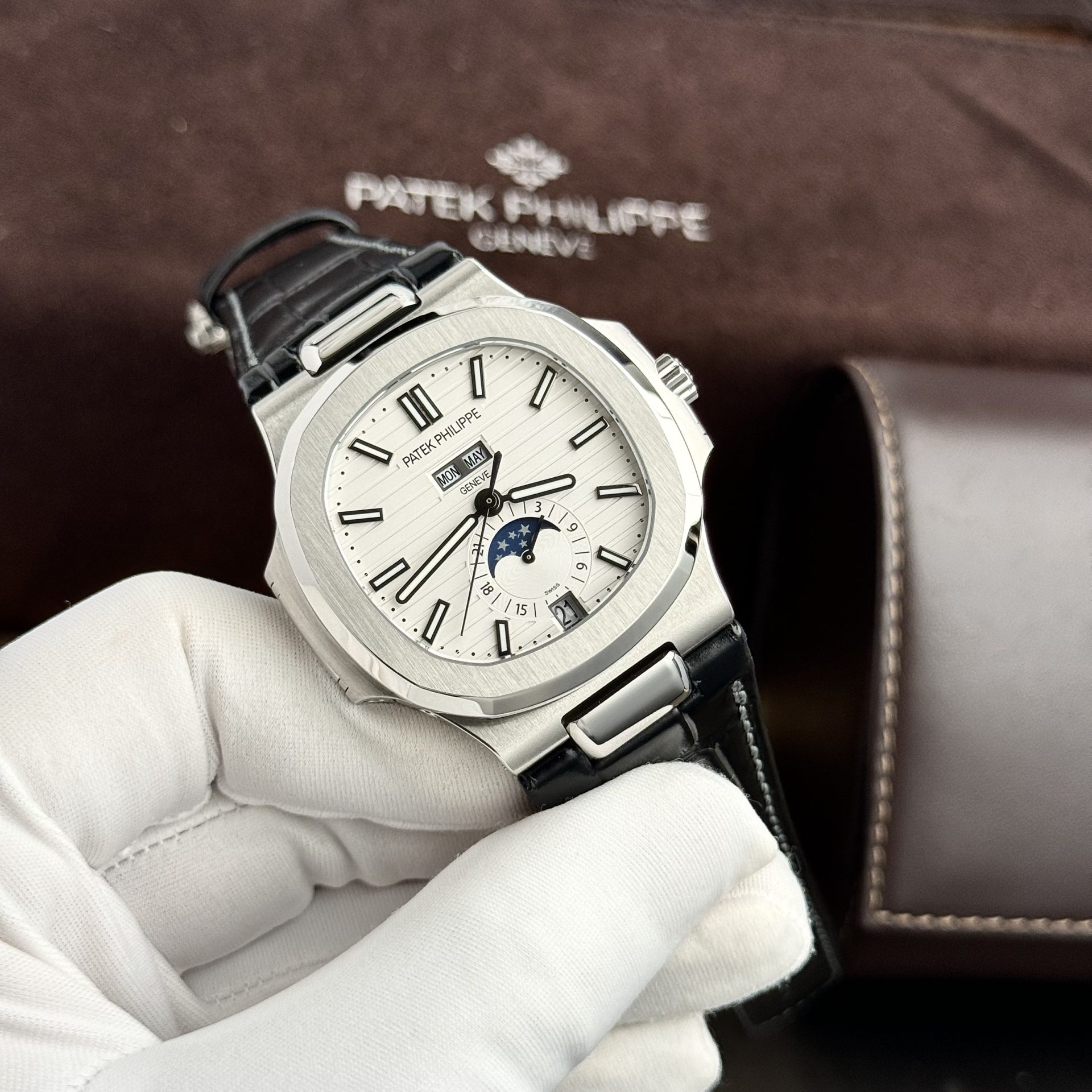 F73AF0BE-2109-4D52-62F2-B8C99C613C77.jpg Patek Philippe Rep 11 Watch Nautilus 5726 Men s Leather Strap Factory GR 40.5mm - Image 1