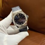 Hublot Classic Fusion Fake Watch Men Blue Dial Bezel Stone CZ HB Factory 42mm - Image 2