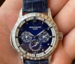 PATEKPHILIPPE Super Complication Chronograph Date Display Automatic Mechanical Movement Diamond Case Swiss Watch 42*12.28mm Men’s Dark Blue 5374/300P-001(1:1 replica) - Image 3