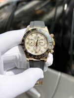 Rolex Daytona 116518 White Mother of Pearl Dial Rep 11 Watch With Moissanite Diamond Clean Factory 40mm - Image 3