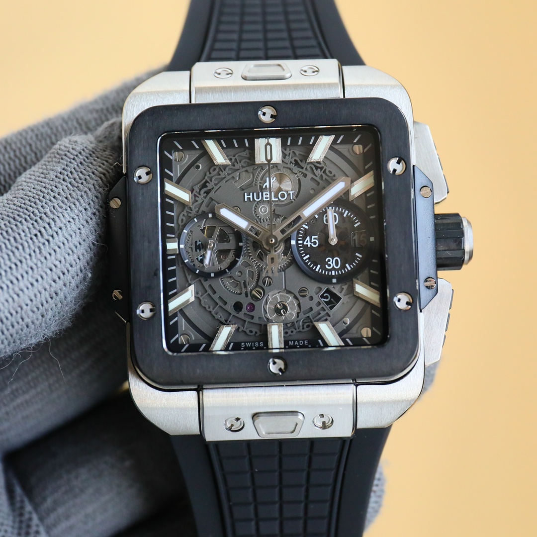 F880F669-B325-B10E-AF96-FE51D84CAD19.jpg HUBLOT SQUARE BANG UNICO 45MM RUBBER STRAP(1:1 replica) - Image 1