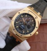 Replica Audemars Piguet JF Royal Oak 41mm 26574 YG Black Dial Leather Strap A5134 - Image 2