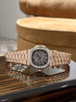 Patek Philippe Nautilus 5724 Replica Watch Gold Wrapped Diamond Moissanite 40mm