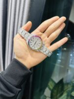 Rolex DateJust Rainbow Replica Watch Custom Moissanite Diamonds 41mm - Image 4