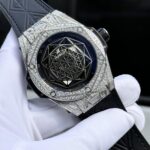Hublot Replica 1:1 Watch Big Bang Sang Bleu Titanium With Full Stone 44mm - Image 4