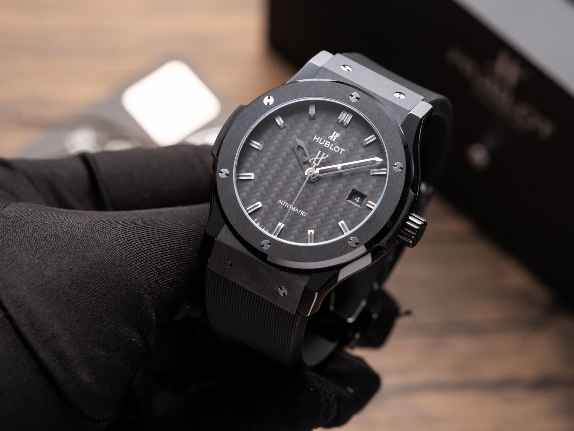 FC23851E-D4FB-D929-624C-9FABF0165162.jpg Hublot Classic Fusion Replica Watch Ceramic Carbon Dial Rubber Strap GSF 42mm - Image 1